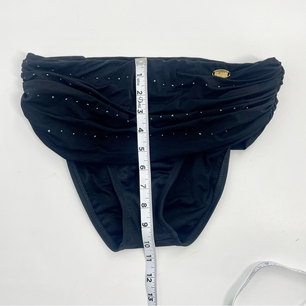 St John swim retro pant black rhinestone foldover bikini bottom‎ style 242175 - Picture 3 of 10